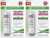 Aquaphor Naturally Inspired Lip Repair Stick with Aloe Vera and Natural Shea Butter, Hydrating Lip Balm Immediately Relieves Dryness Stick, 0.17 Oz (Pack of 2)