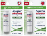 Aquaphor Naturally Inspired Lip Repair Stick with Aloe Vera and Natural Shea Butter, Hydrating Lip Balm Immediately Relieves Dryness Stick, 0.17 Oz (Pack of 2)