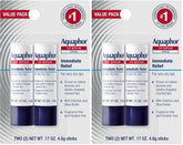 Aquaphor Lip Repair Stick, Moisturizing Lip Balm Pack, Relieves Dryness, 0.17 Oz Stick, (Pack of 4)