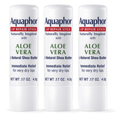 Aquaphor Naturally Inspired Lip Repair Stick with Aloe Vera and Natural Shea Butter, Hydrating Lip Balm Immediately Relieves Dryness and Soothes Chapped Lips, 0.17 Oz Stick, Pack of 3