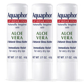 Aquaphor Naturally Inspired Lip Repair Stick with Aloe Vera and Natural Shea Butter, Hydrating Lip Balm Immediately Relieves Dryness and Soothes Chapped Lips, 0.17 Oz Stick, Pack of 3