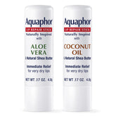 Aquaphor Lip Balm Set - Naturally Inspired Lip Repair With Shea Butter, Coconut Oil (0.17 Oz) + Aloe Vera (0.17 Oz)