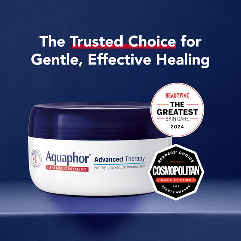 Aquaphor Healing Ointment - Skin Protectant for Dry Cracked Skin - Hands,Heels,Elbows - 2.8 oz Jar,(Pack of 6)