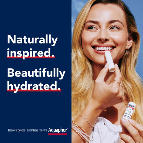 Aquaphor Naturally Inspired Lip Repair Stick with Aloe Vera and Natural Shea Butter, Hydrating Lip Balm Immediately Relieves Dryness Stick, 0.17 Oz (Pack of 2)