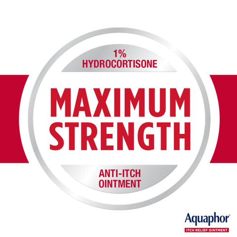 Aquaphor Itch Relief Ointment, Maximum Strength 1% Hydrocortisone, Relieves Itch from Skin Irritation, Insect Bites, Psoriasis, Skin Rashes, Eczema, & Poison Ivy, 2 oz