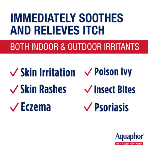 Aquaphor Itch Relief Ointment, Maximum Strength 1% Hydrocortisone, Relieves Itch from Skin Irritation, Insect Bites, Psoriasis, Skin Rashes, Eczema, & Poison Ivy, 2 oz