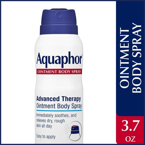 Aquaphor Advanced Therapy Ointment Body Spray, Fragrance Free, Hypoallergenic, Spray Moisturizer for Dry Skin, Moisturizes and Heals Dry, Rough Skin, 3.7 Oz Can (Pack of 2)